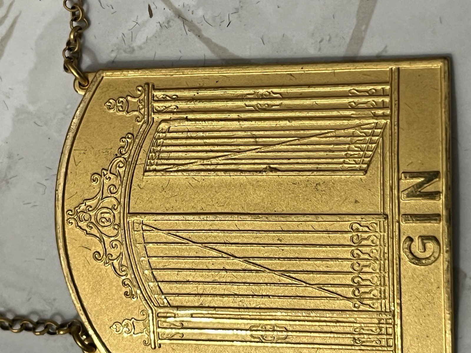 The "21" Club New York NYC Restaurant Gilt Bronze 3 Set Decanter Tags New In Box