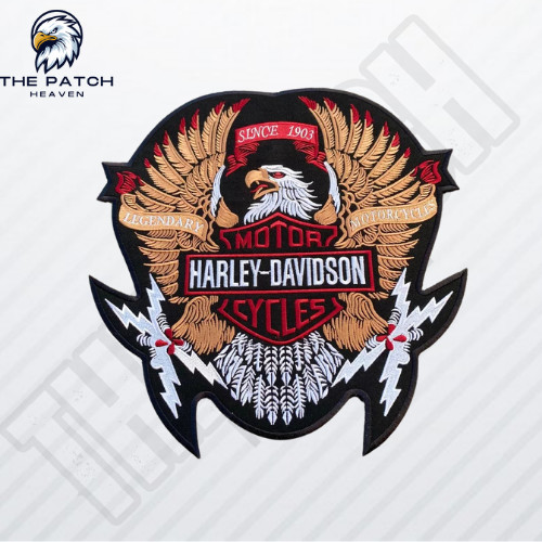 Harley Davidson Large Eagle Patch Jacket/Vest Back Embroidered Patch Iron/Sew On