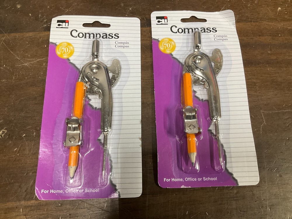 (2) CLI COMPASS 80360 PENCIL FOR SCHOOL OFFICE HOME