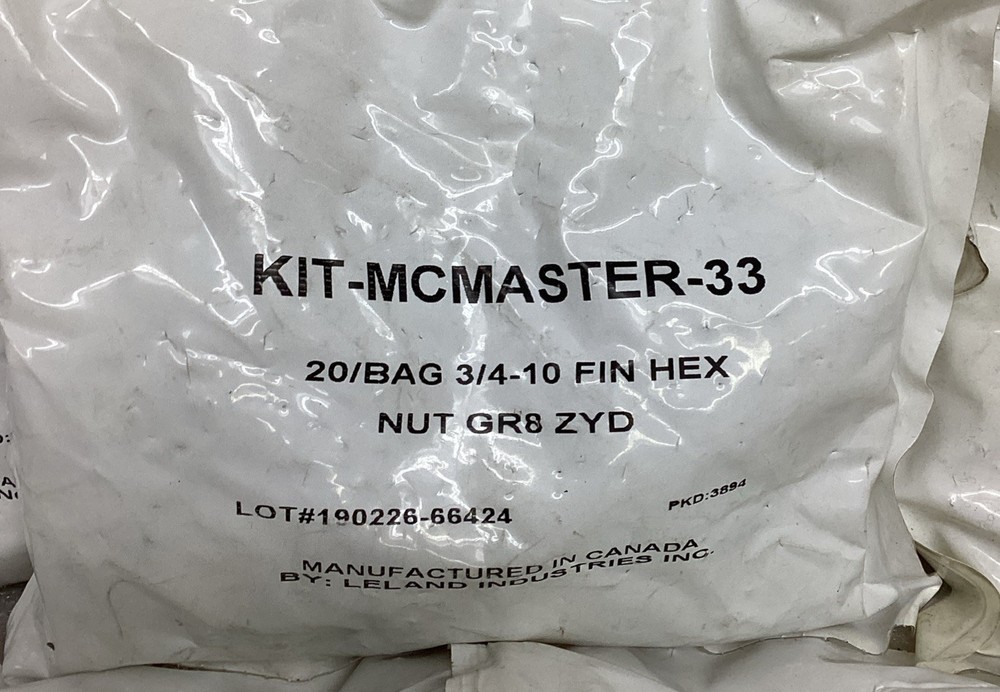 Kit-McMaster-33 20/BAG 3/4-10 Fin Hex