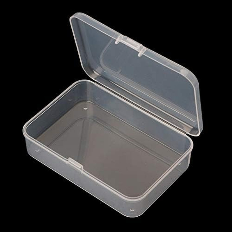 Clear Polypropylene Rectangle Mini Storage Containers Box with Hinged Lid for Ac