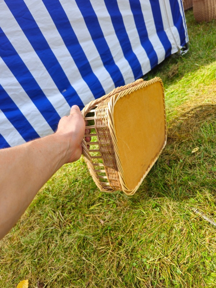 Handwoven Wicker Rectangular Serving Tray Willow Rustic Kitchen Table Organizer