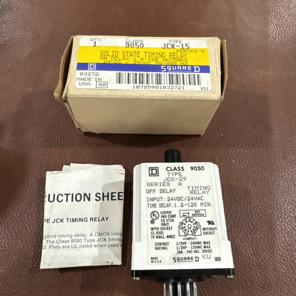 Square D 9050 JCK-29 Solid State Timing Relay  Ser. A
