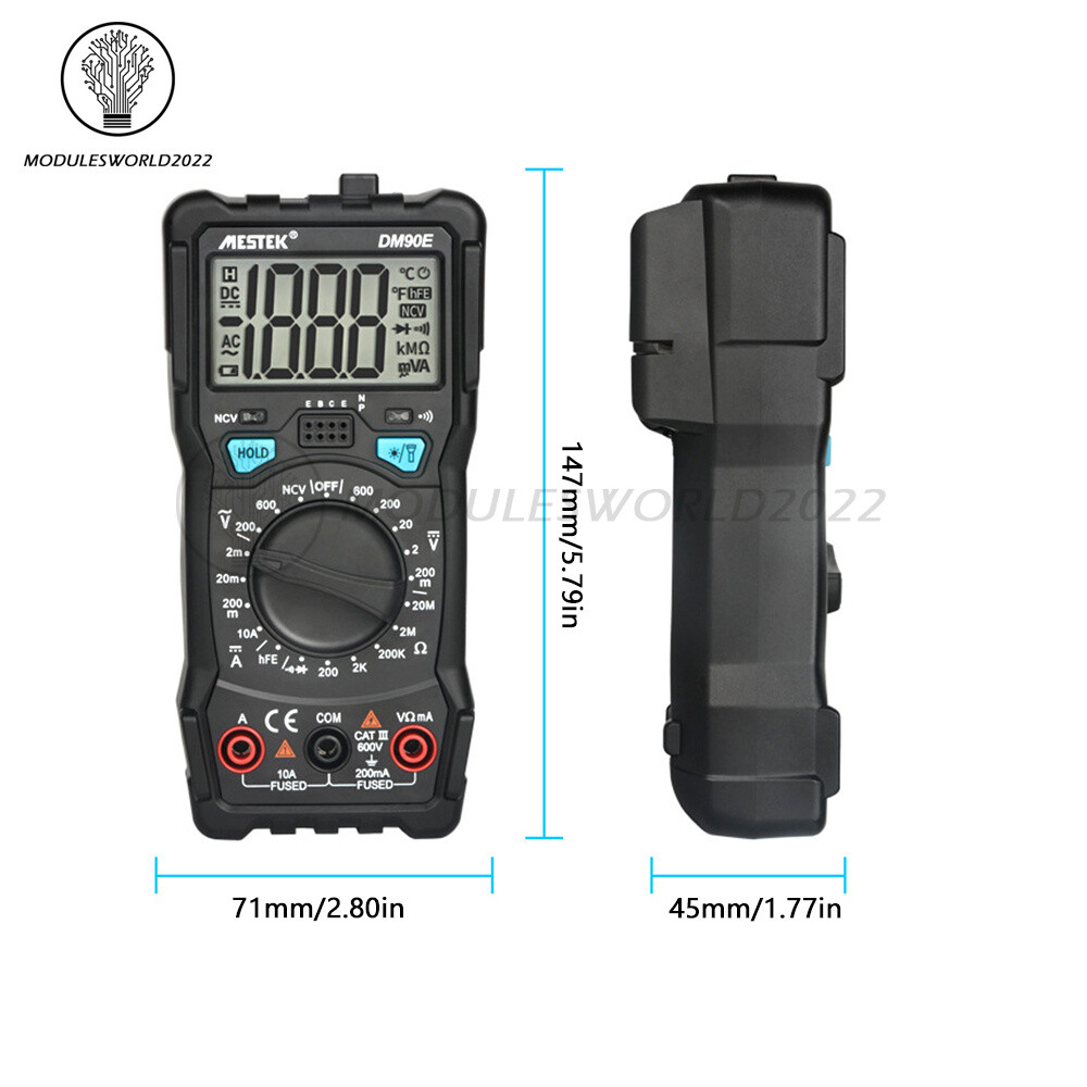DM90E Digital Multimeter Auto Intelligent Tester AC/DC Voltage Meter 1999 counts