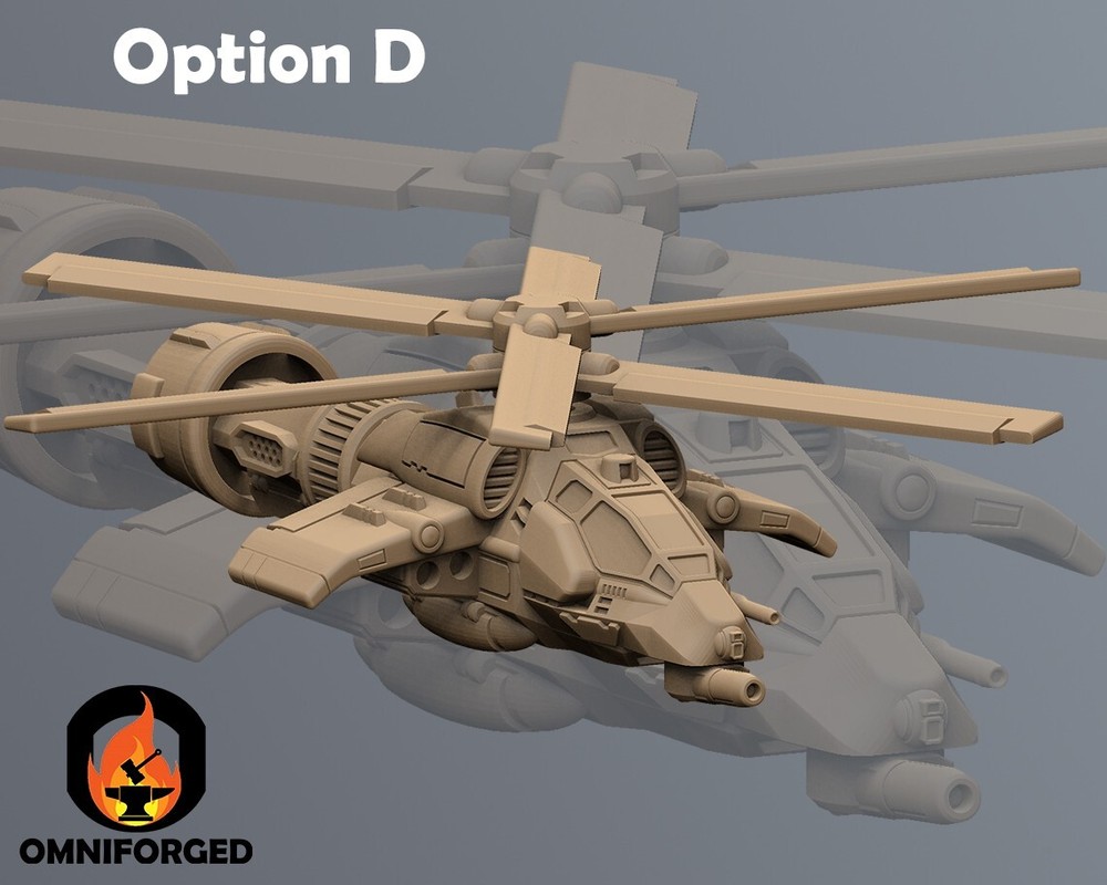 Warrior VTOL Helicopter MWO Mecha Miniature Compatible with Battletech