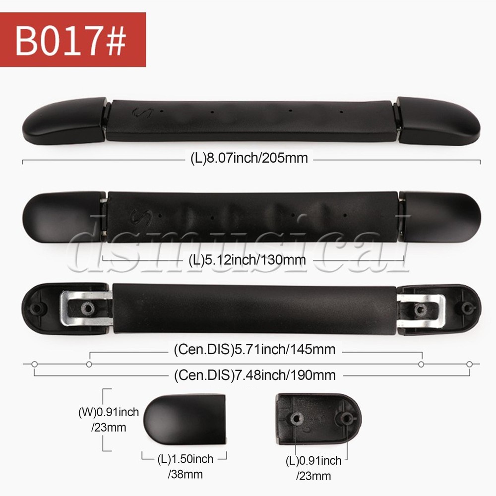3 Pieces Black Luggage Suitcase Handle Pulls for Repair Replacement 13cm