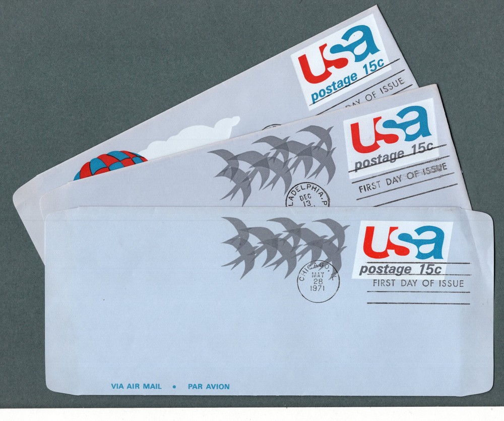 US #UC44 UC44A  UC46  (3) Air Letter First Day Issues