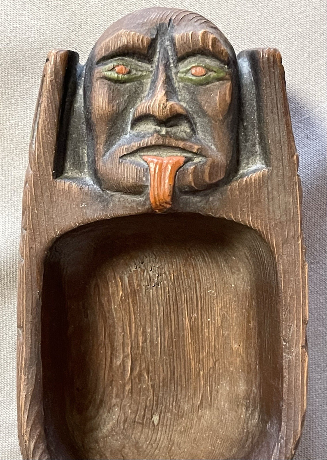 Antique Northwest Coast Carved Reproduction Grease Bowl, Estate Collection