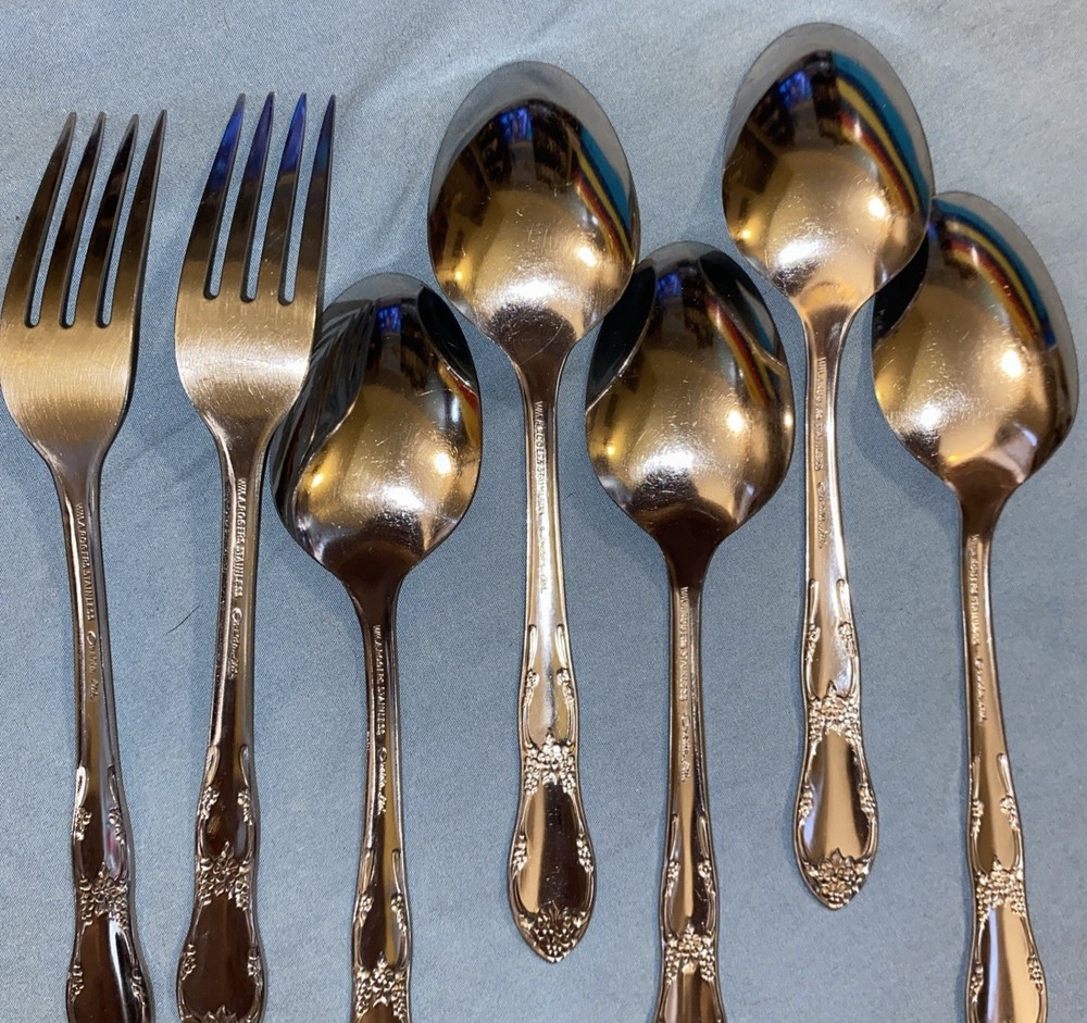 Wm A. Rogers Silver Oneida LTD Silverware Flatware 7pcs 5 Spoons 2 Forks GUC