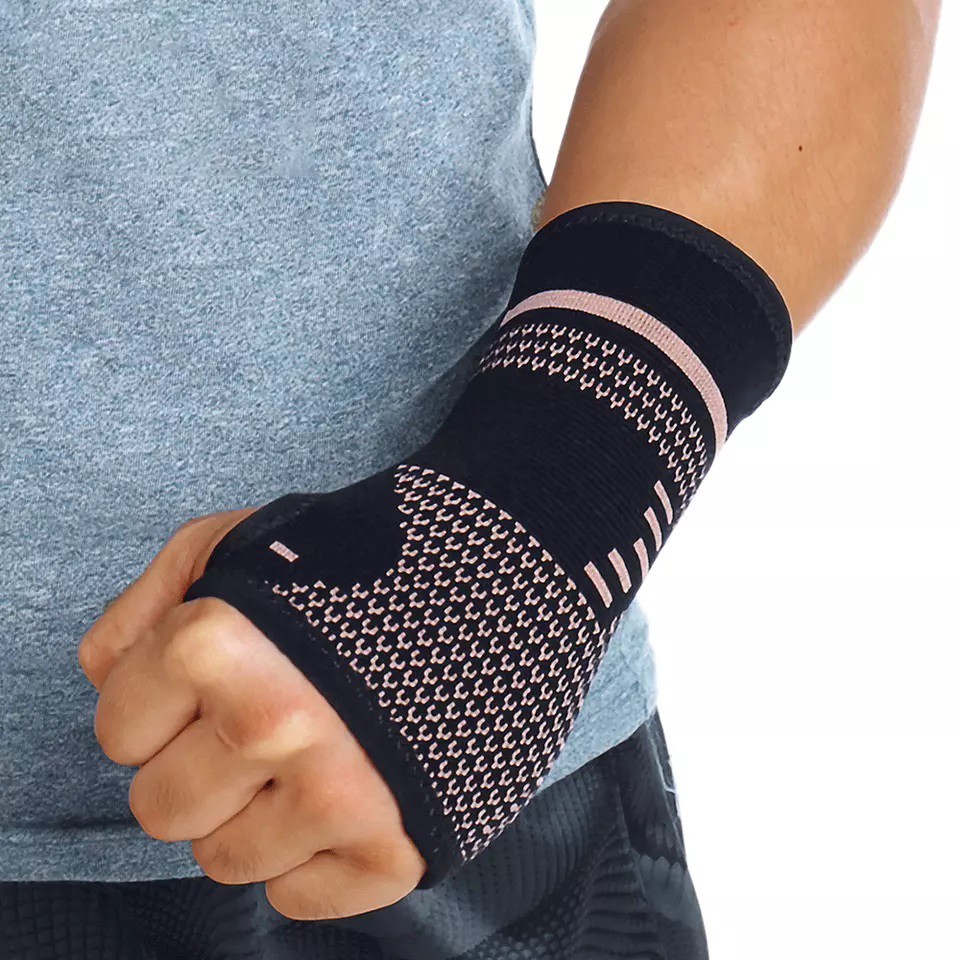 2pcs Copper Wrist Compression Sleeve Comfortable Hand Brace Support for Arthriti