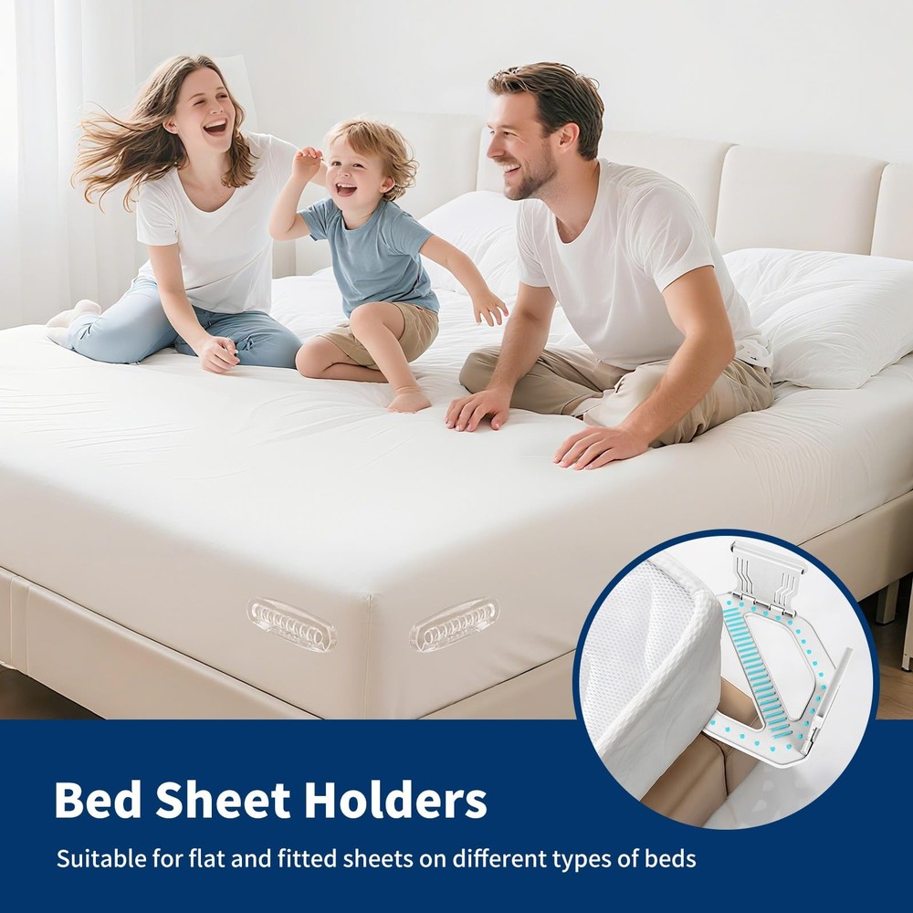 Bed Holders for Corners Keep Sheets in Place Firmly - Foldable Fitted Holders...