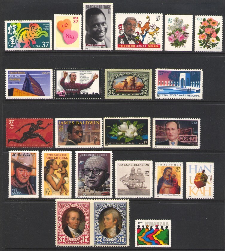 2004 U.S. COMMEMORATIVE YEAR SET *44 STAMPS* MINT-NH