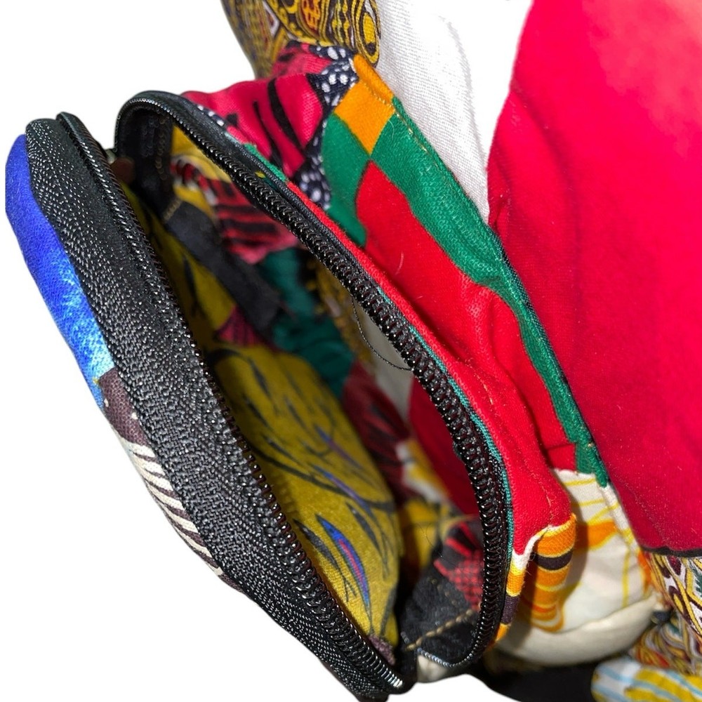 African Mixed Print Quilted Mini Backpack