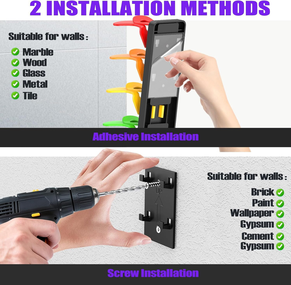 2 Pack Hat Organizer for Baseball Caps, Hat Rack for Wall (Rainbow)