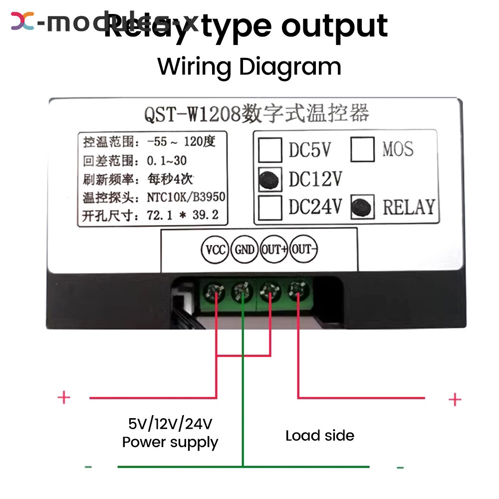 DC 12V 24V Microcomputer Digital Thermostat Temperature Controller QYF-W1208
