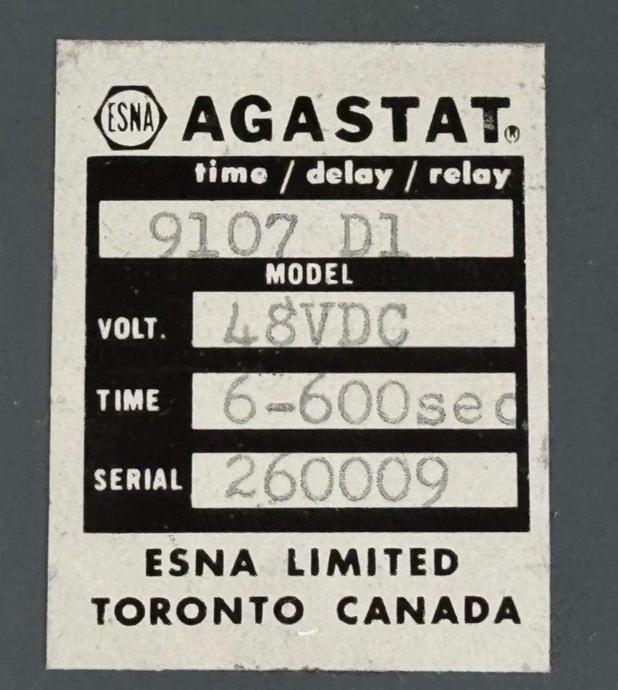 NEW Agastat 9107D1 Time Delay Relay