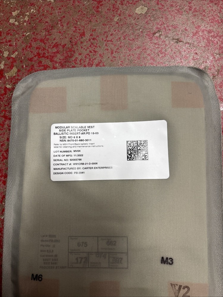 Modular Scalable Vest MSV Side Plate 6x8 Soft Inserts