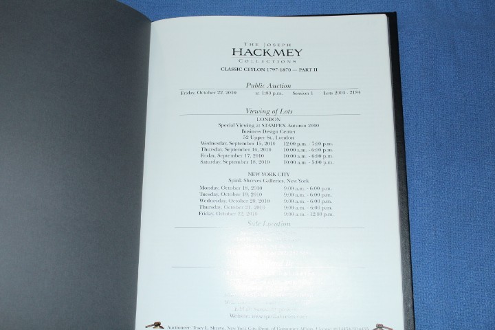 Hackmey Classic Celyon pt 2 October 22 2010 Spink Auction BlueLakeStamps