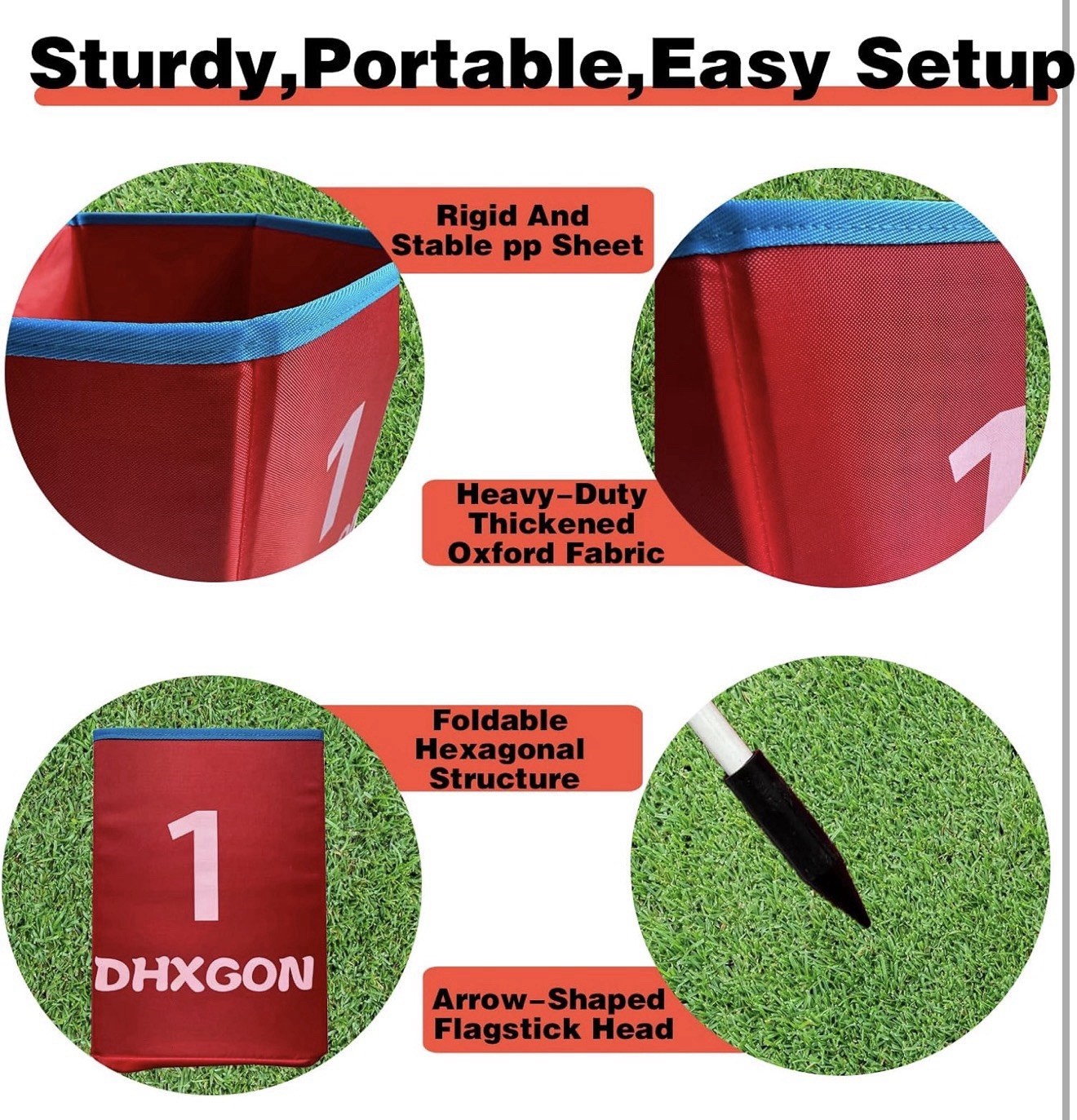 Backyard Golf Game with 2 Clubs, Portable 9 Hole Golf Course