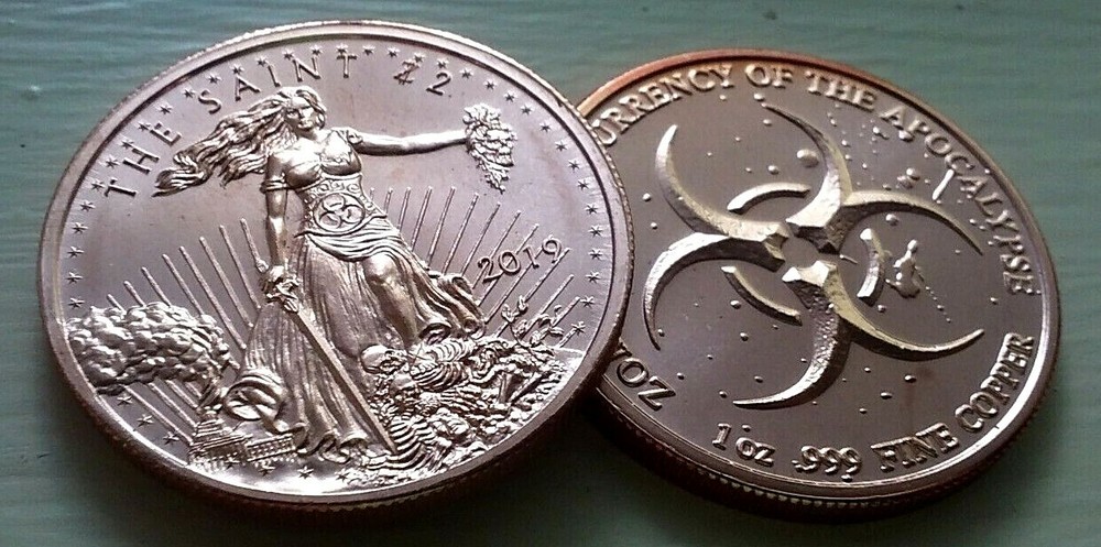 Lady Saint Zombie Warrior one ounce copper