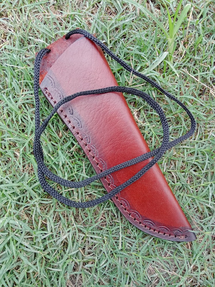 handmade Leather knife Fixed Blade Knife sheath Neck String X611