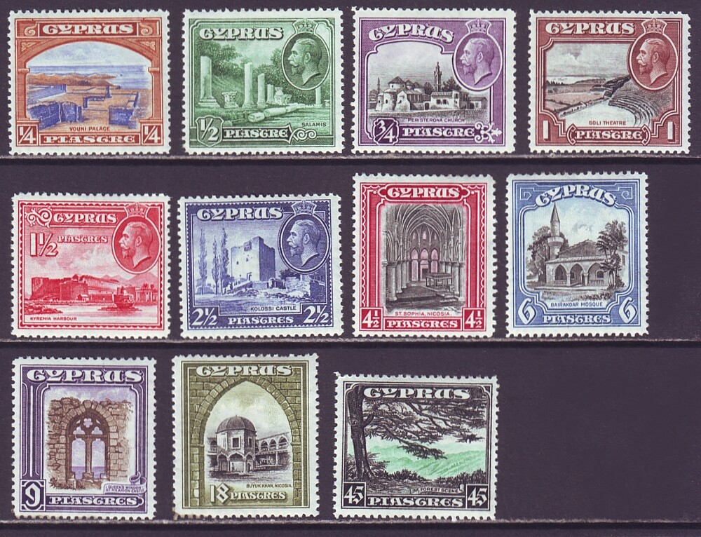 Cyprus 1934 SC 125-135 MH Set