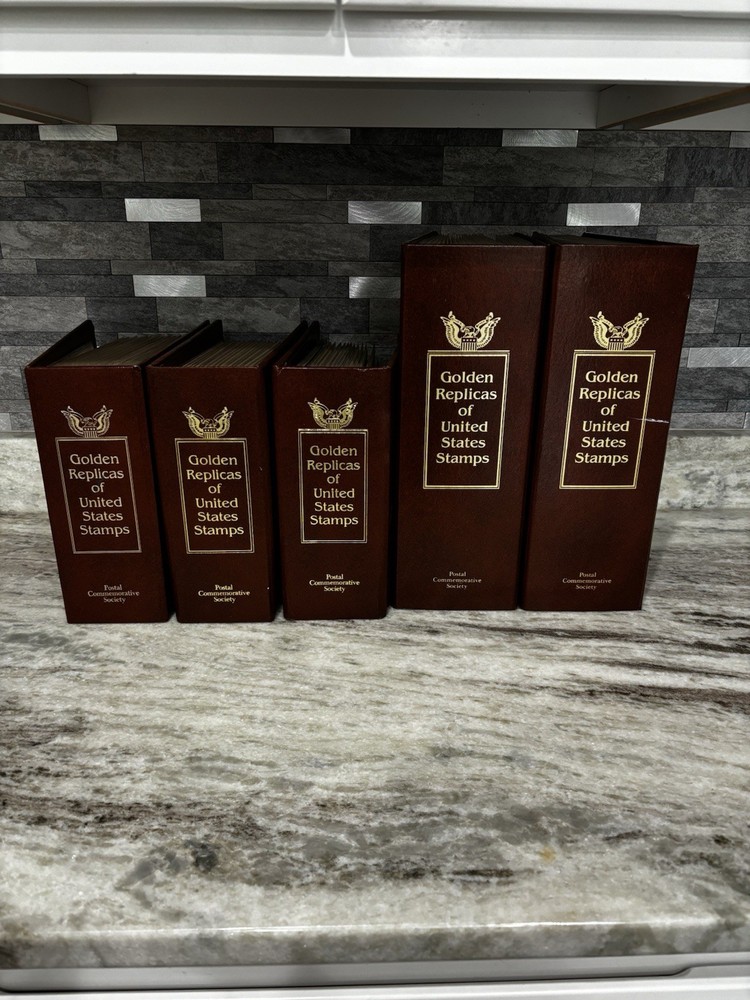 Golden Replica Of United States Stamp **Set Of 5 Binders & 202 First Day Env.