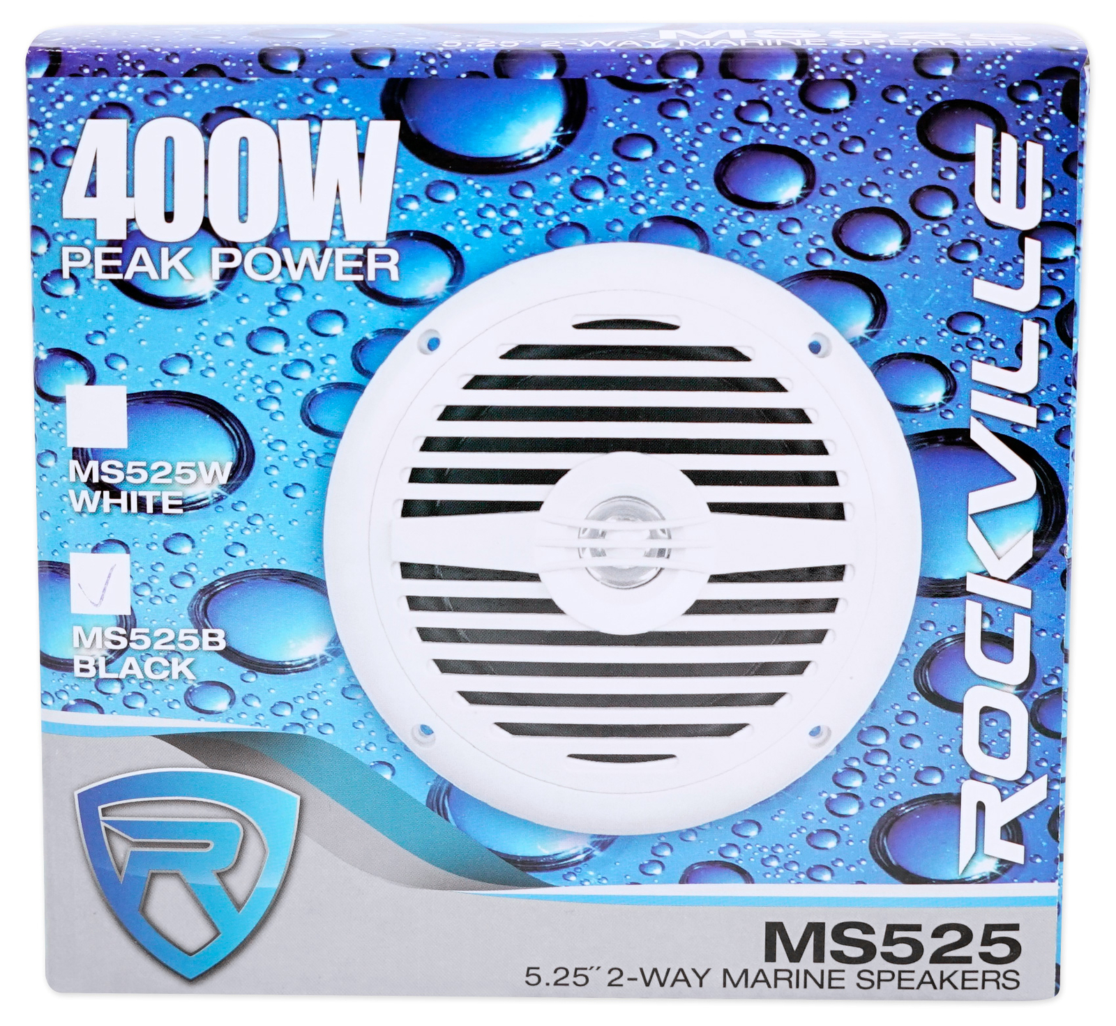 Pair Rockville MS525B 5.25" 400 Watt Waterproof Marine Boat Speakers 2-Way Black