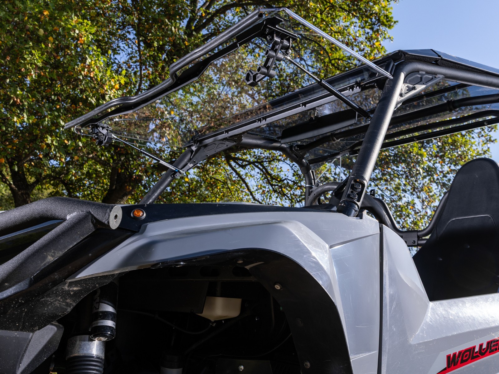 SuperATV Scratch Resistant Flip Windshield for Yamaha Wolverine X2/2021+