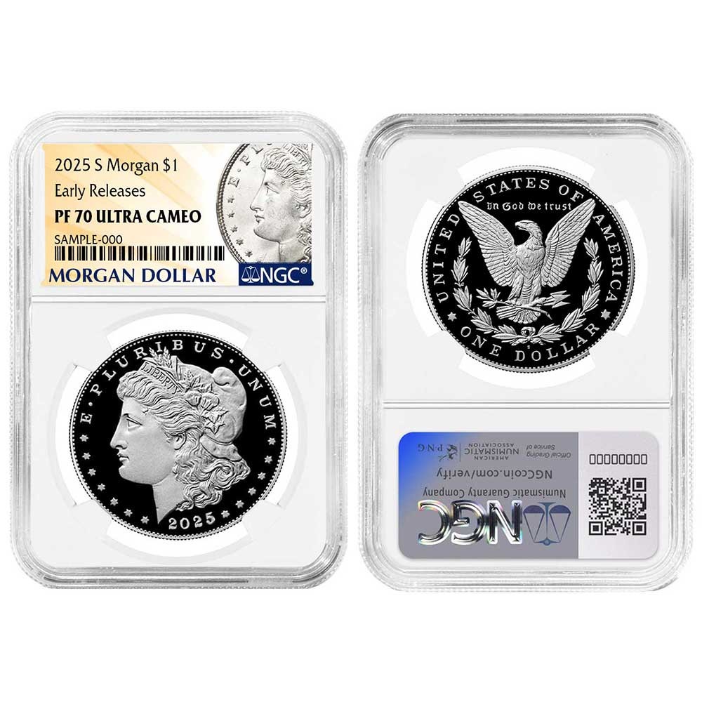 Presale - 2025-S Proof $1 Morgan and Peace Silver Dollar 2pc Set NGC PF70UC E...