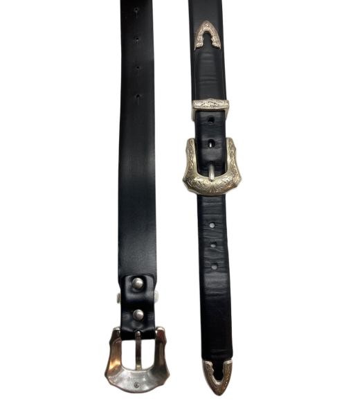 TOGA PULLA double buckle belt black