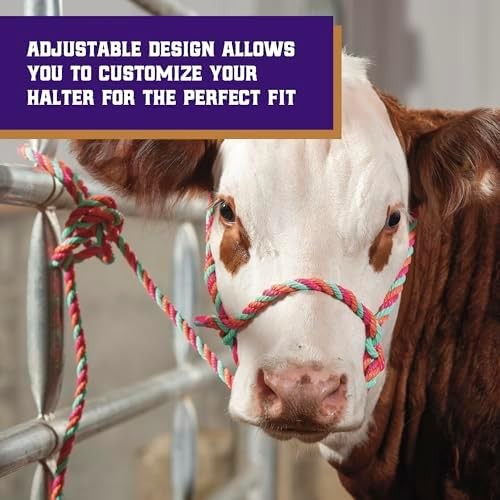 Braided Poly Rope Cattle Halter Adjustable Livestock Handling