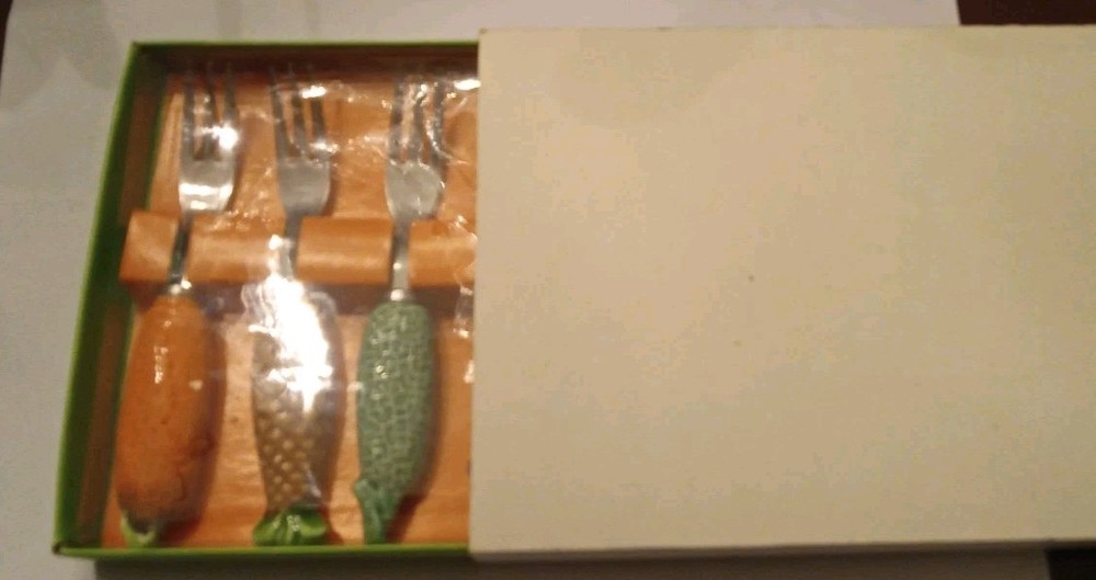 Cocktail Fork Set Made In Japan Ceramic & Stainless