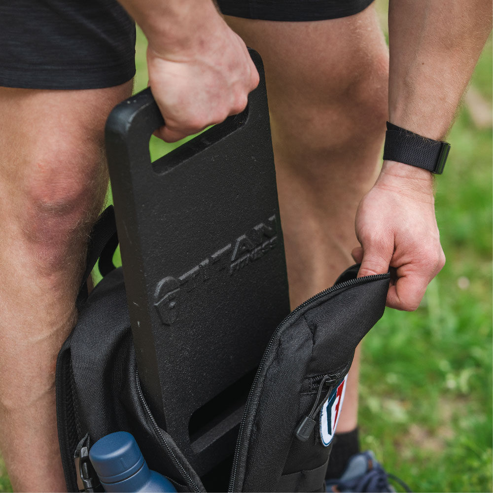 Titan Fitness 45 LB Cast Iron Ruck Weight Plate, Backpack Weight Training