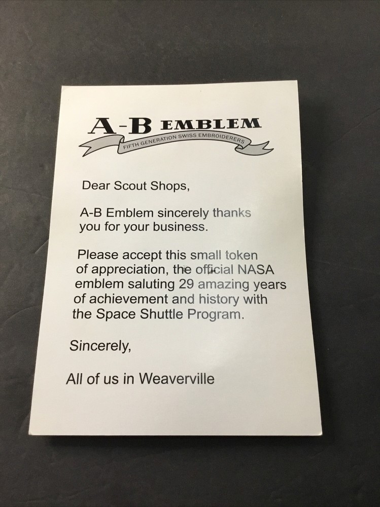 SPACE SHUTTLE PROGRAM COMMEMORATIVE 1981-2010 AB EMBLEM NASA PATCH