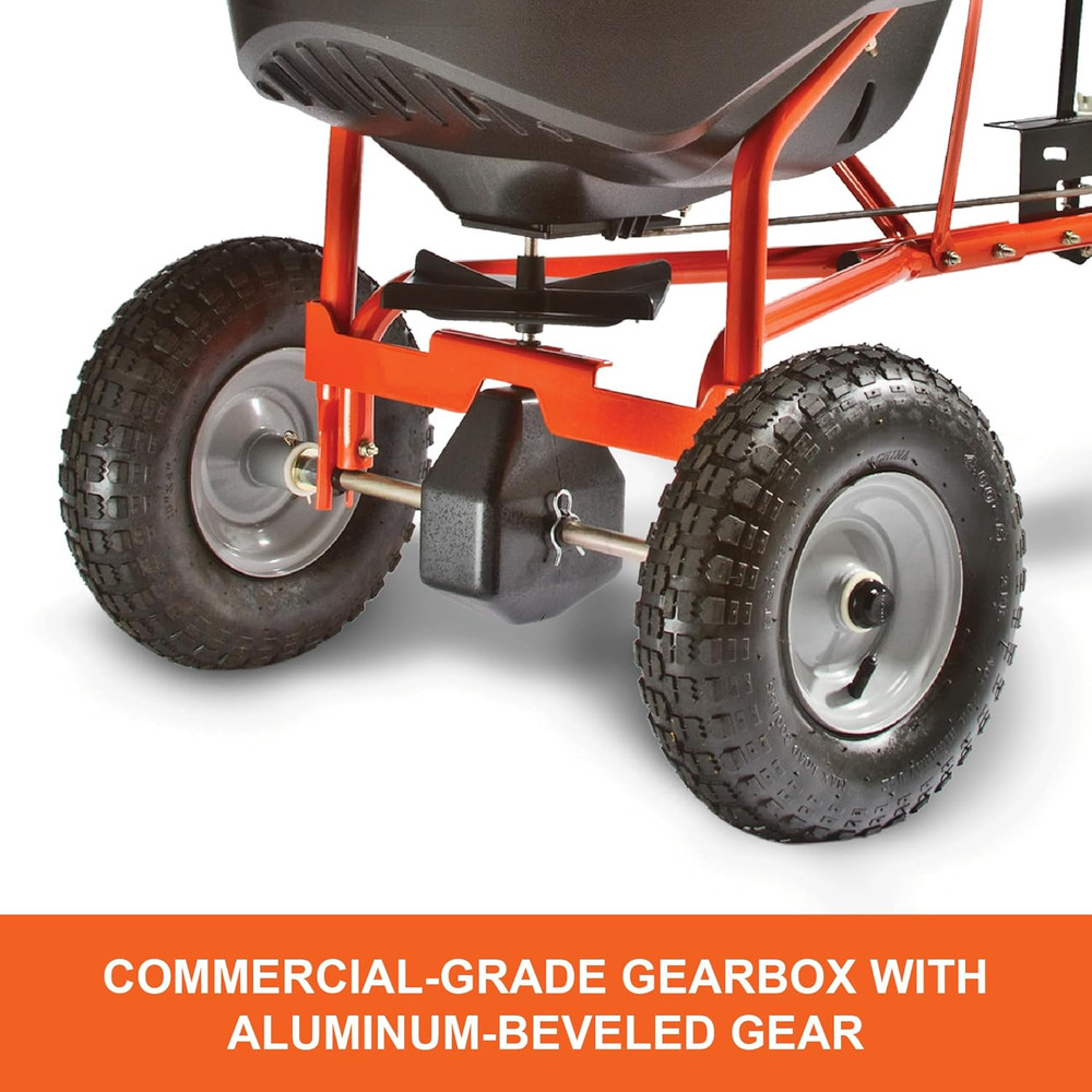 45-0463 Pull behind Broadcast Spreader,130 Lb. Hopper Capacity Designed for Seed