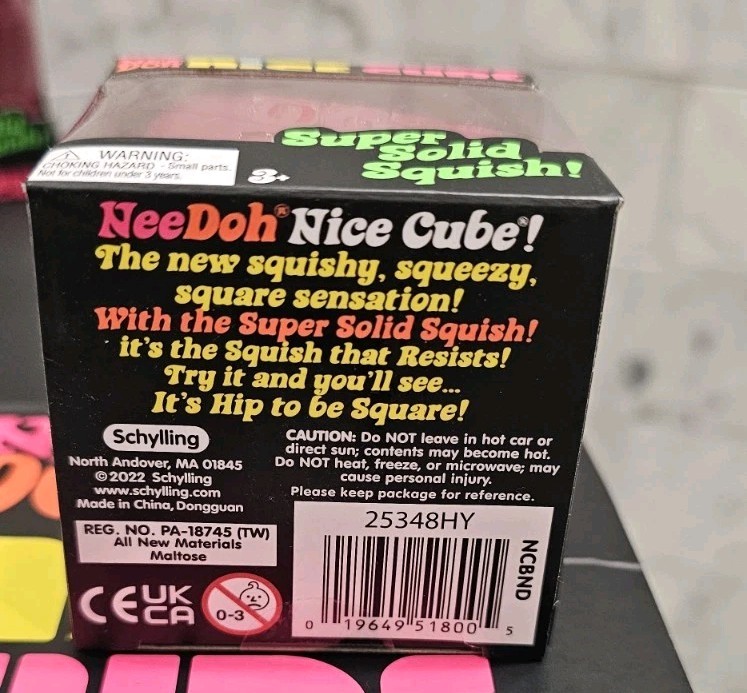 NeeDoh Nice Cube Super Solid Squish PINK 🩷 NEW Ships Same Day