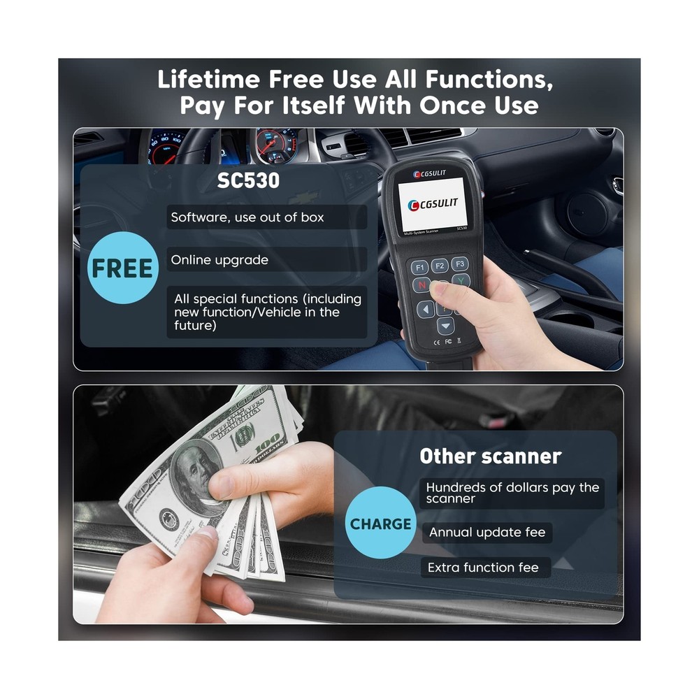 OBD2 Scanner Code Reader for Chevy/GMC Full System Diagnostic Scan Tool, Tran...