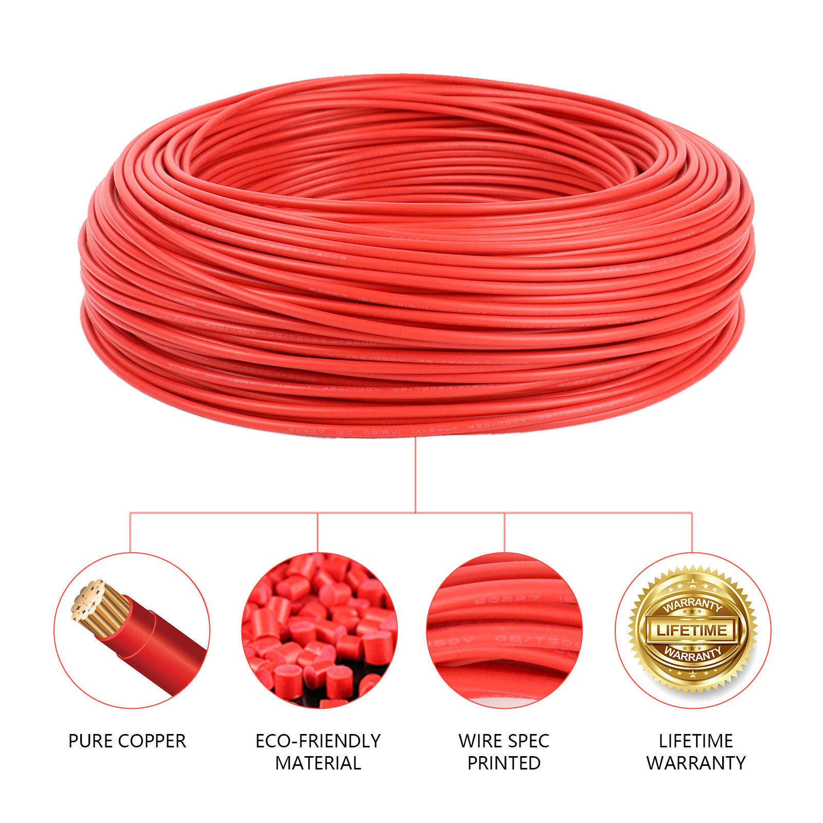 6 Color Set - Truck Trailer Primary Wire Lot - 22 20 18 16 14 Gauge Copper Cable