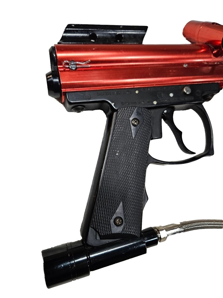 Red Java Spyder Compact Deluxe Paintball Gun & Barrel + Gas Thru Vertical Grip