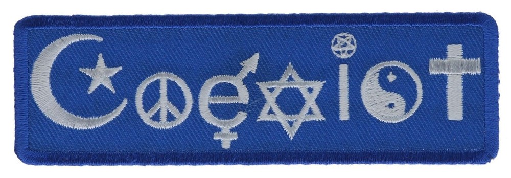 Coexist Statement Love Religious 4 Inch Embroidered Hat Shoulder Patch F2D13F