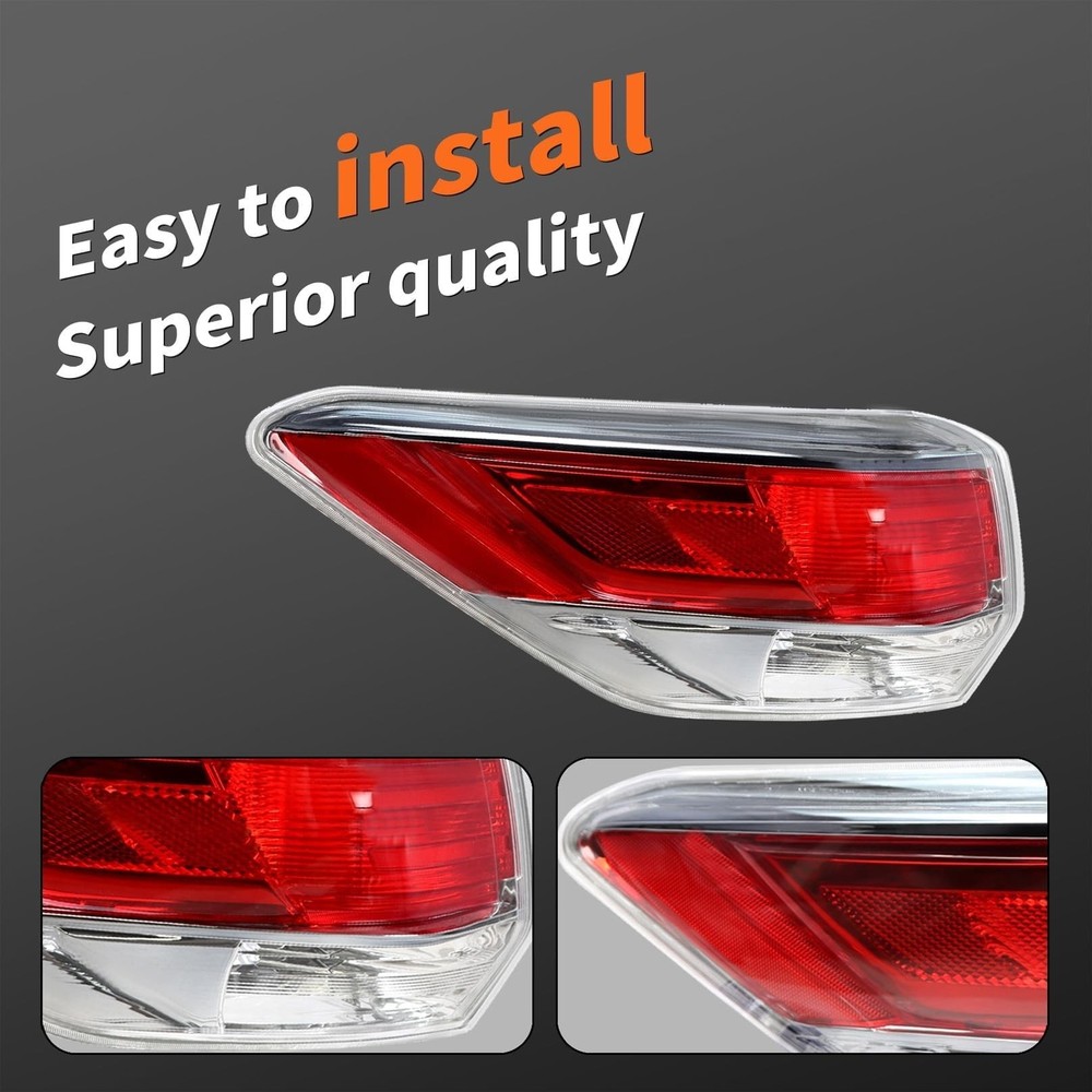 Outer Tail Light Driver Side Compatible with 2014 2015 2016 Highlander Rear B...