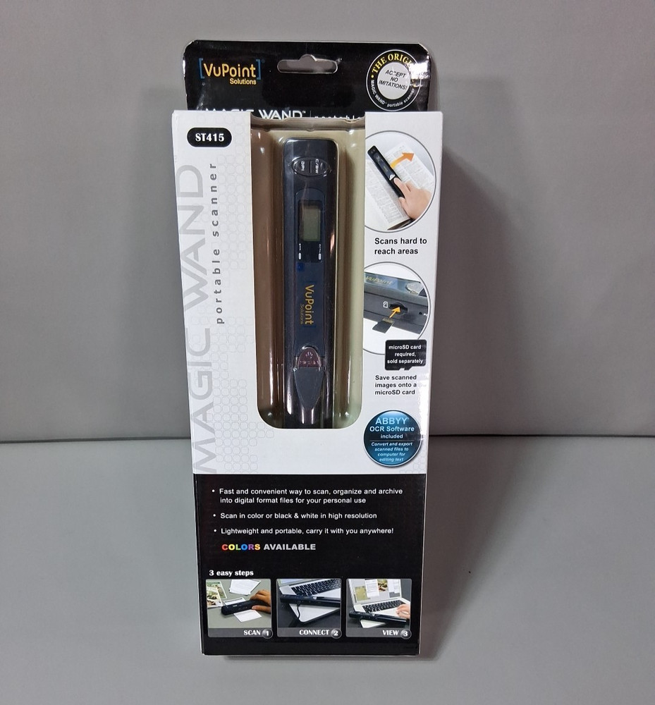 VuPoint Solutions Magic Wand Portable Scanner ST415 Handheld Document Scan NIB