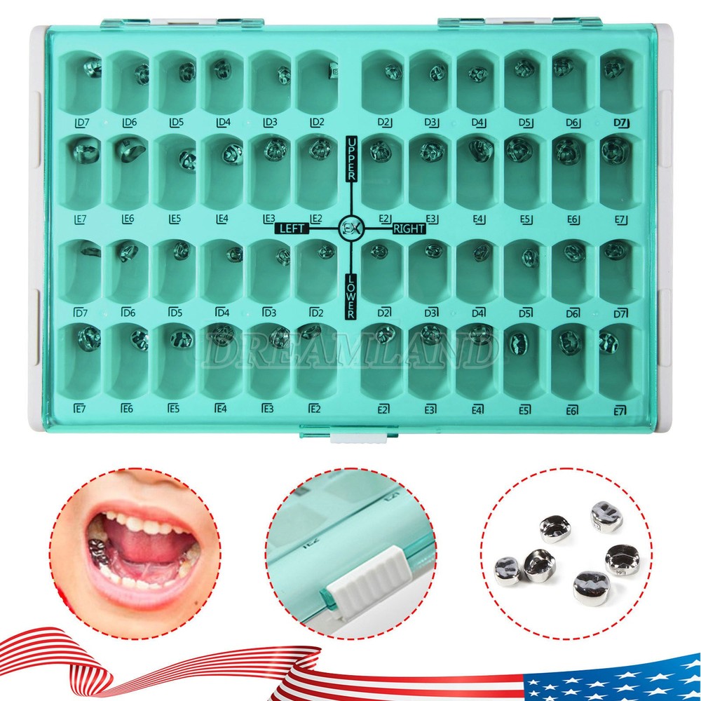 48 ASSORTED PRIMARY MOLAR STAINLESS STEEL CROWNS - COMPLETE KIT