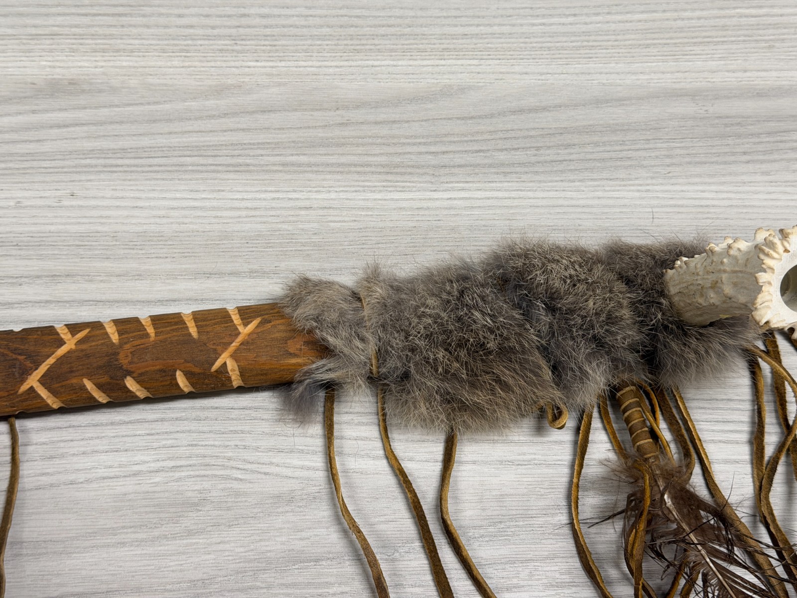 Replica Decorative Native American Deer Antler Peace pipe 29”