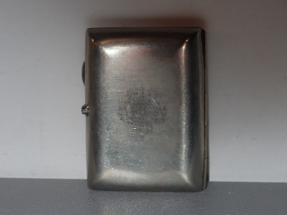 1907 Silverplated Cigarette Case, Excellent Condition, Inscribed