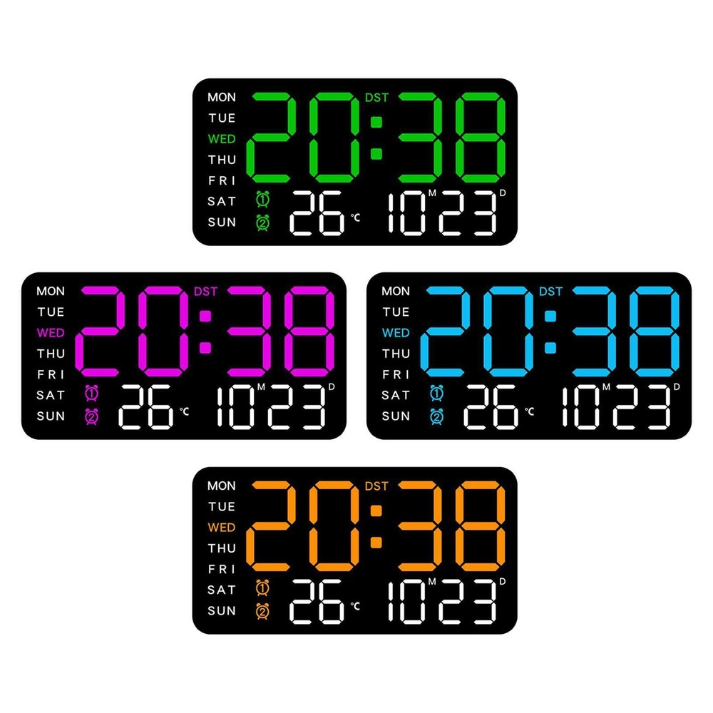 Digital Alarm Clock Large Big Numbers Display Dimmable