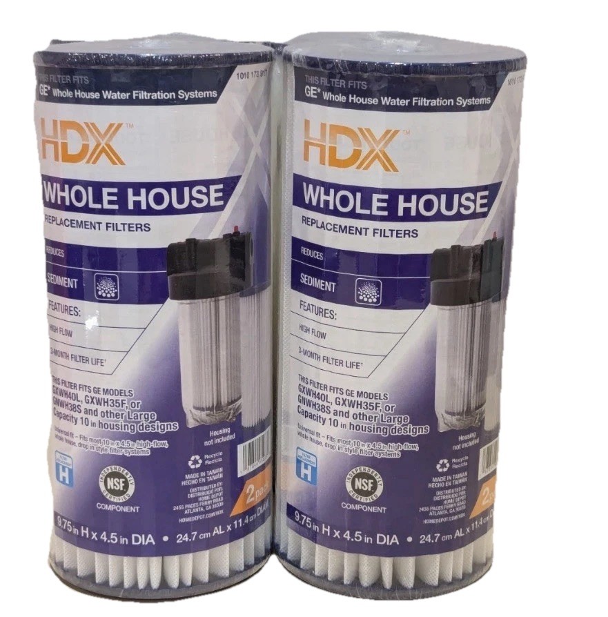 4-Pack HDX GE Whole House Water Filters GXWH40L GXWH35F GNWH38S 10 Inch