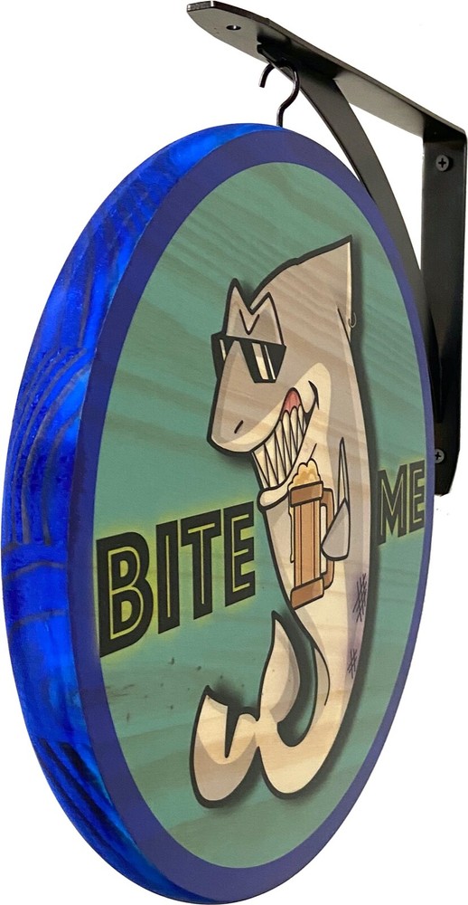 Beach Beer Double Sided Pub Sign BITE ME