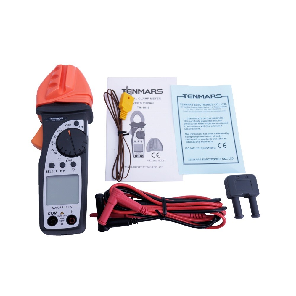 TENTARS AC-HVAC TM-1016 Clamp Meter Continuity, Capacitance, Temperature #